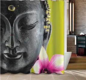 Buddha and Lotus Flower Shower Curtain