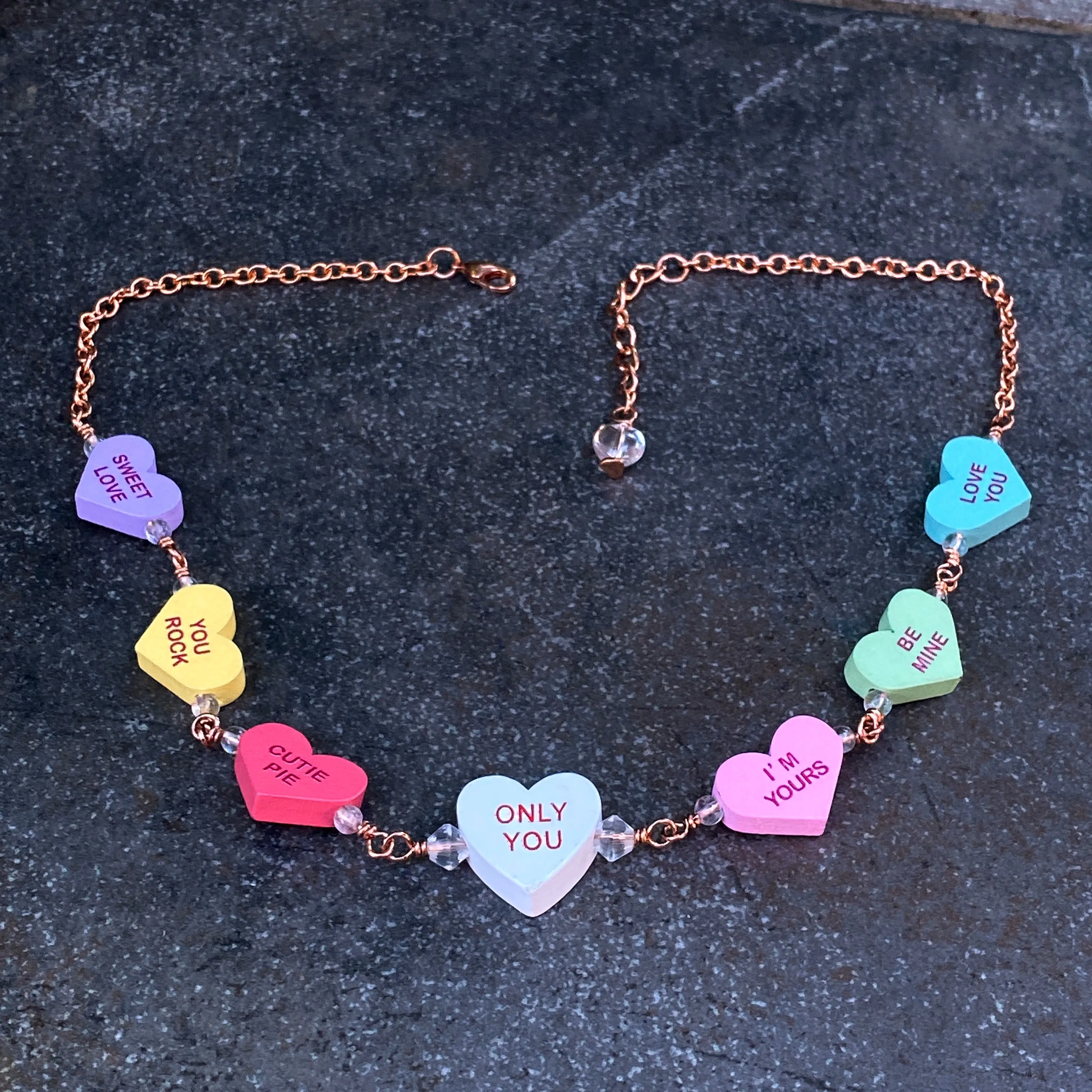 Candy Heart Necklace with Quartz