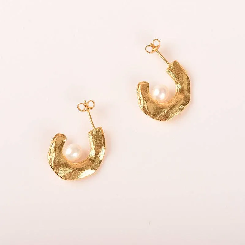 CASSIE Pearl Earrings Gold Vermeil