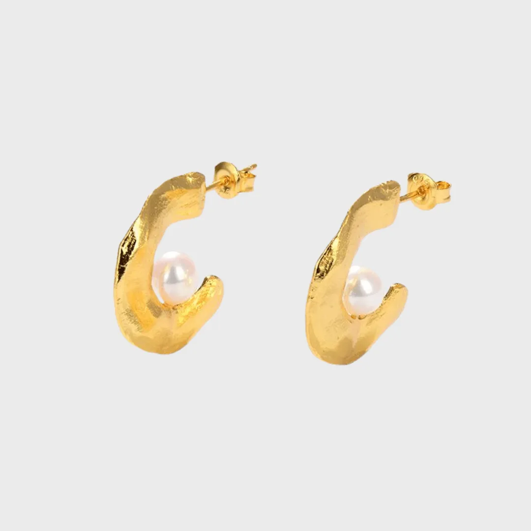 CASSIE Pearl Earrings Gold Vermeil