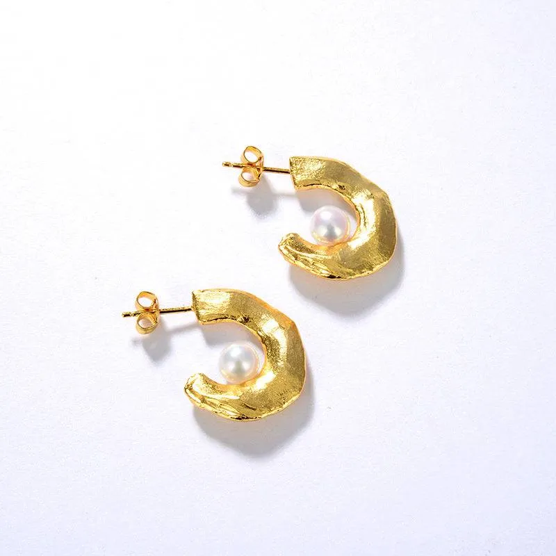 CASSIE Pearl Earrings Gold Vermeil