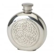 Celtic Thistle Round Flask (pewter)