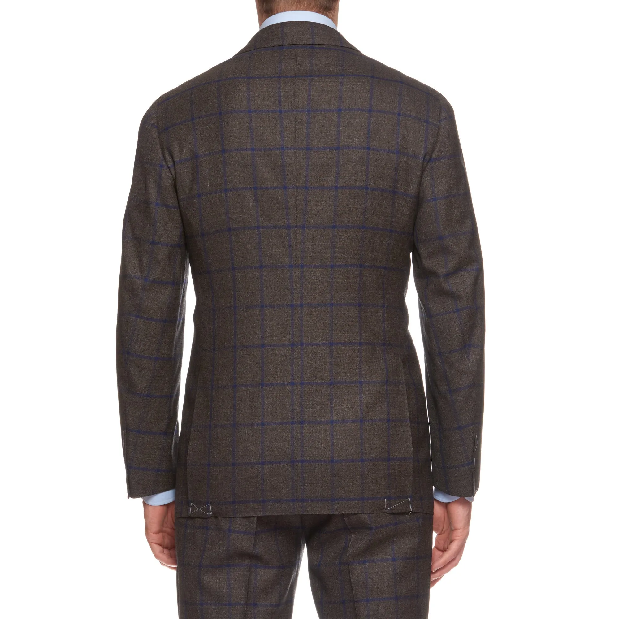 CESARE ATTOLINI Napoli Handmade Brown Plaid Wool Suit NEW