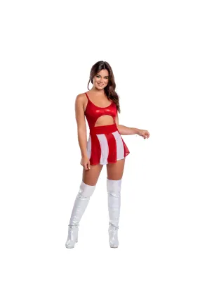 CH336 - Candy Cane Mesh Skater Skirt