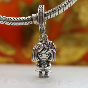 Chinese Flower Girl Dangle Charm 798114SSP