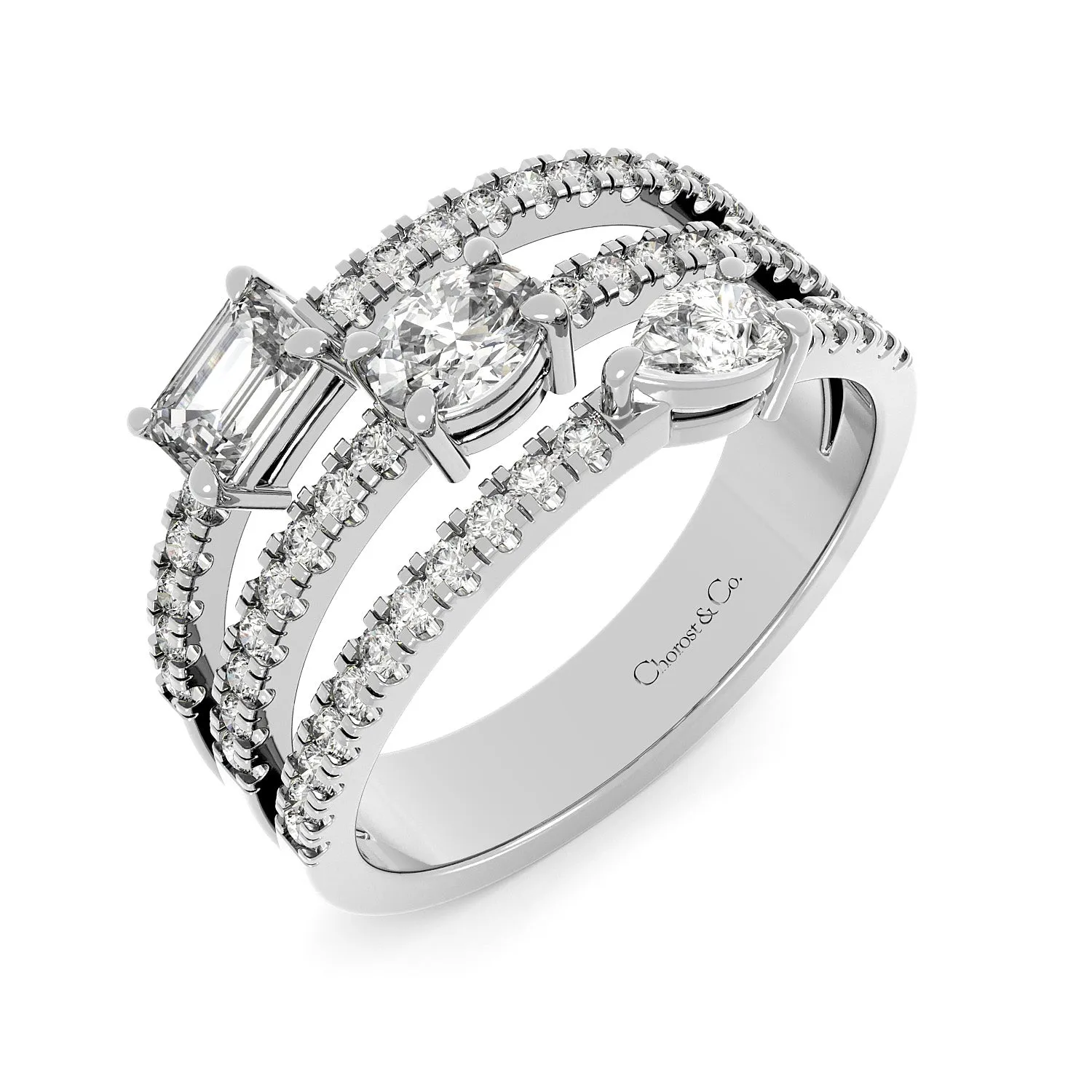 Chorost & Co. Private Collection 14K White Gold 1.00ct Diamond Multi Stone Ring