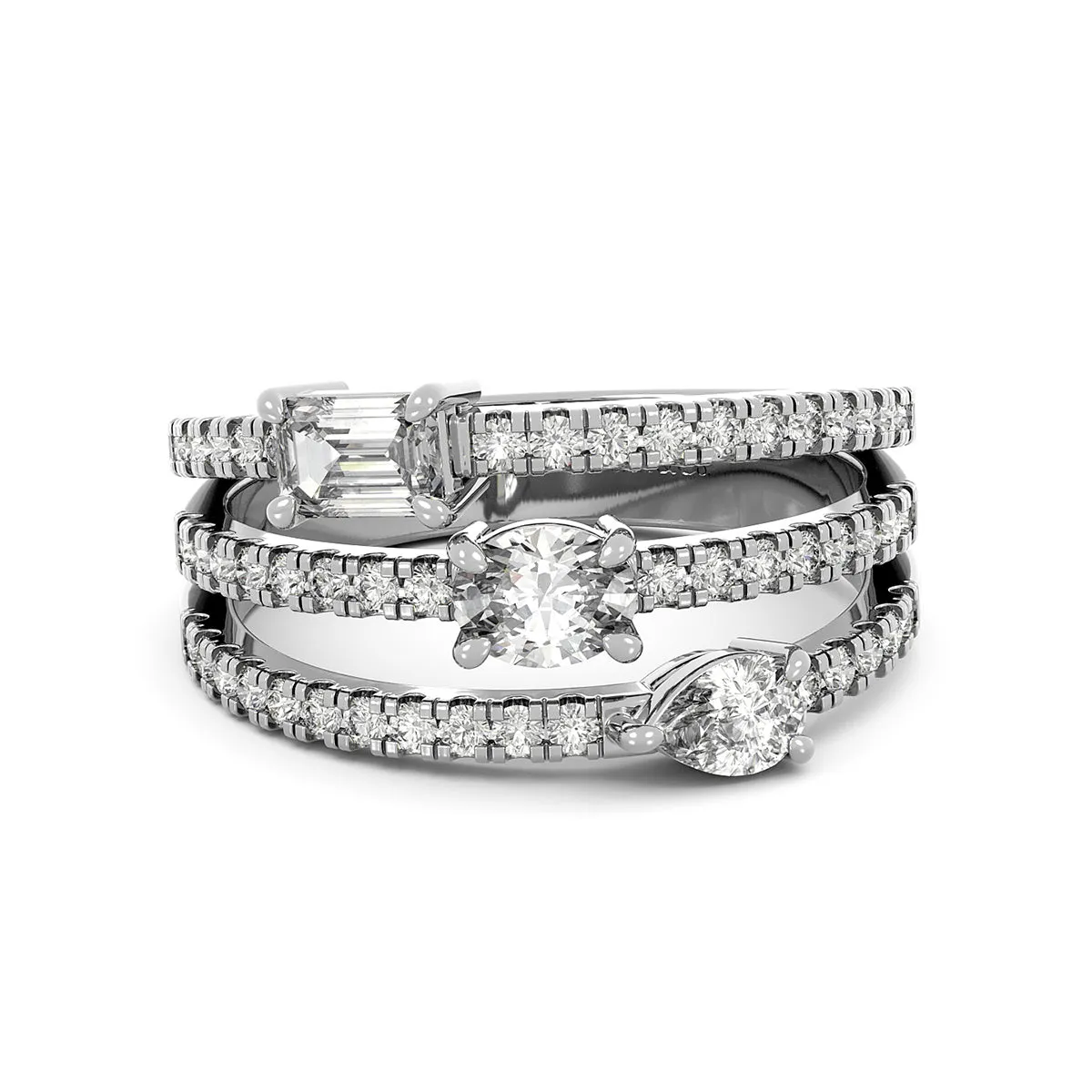 Chorost & Co. Private Collection 14K White Gold 1.00ct Diamond Multi Stone Ring