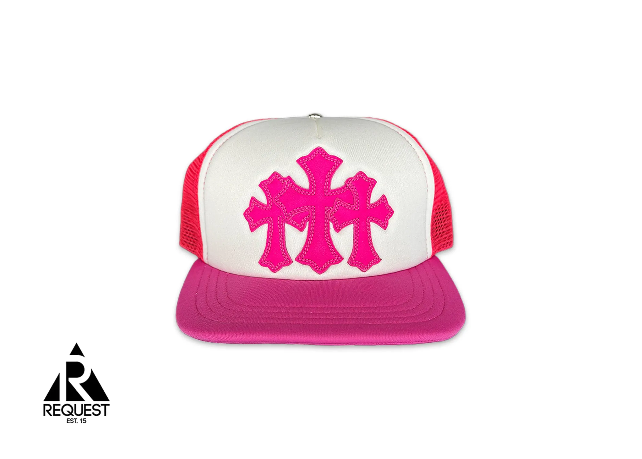 Chrome Hearts Triple Cross Trucker Miami Exclusive Flo Pink