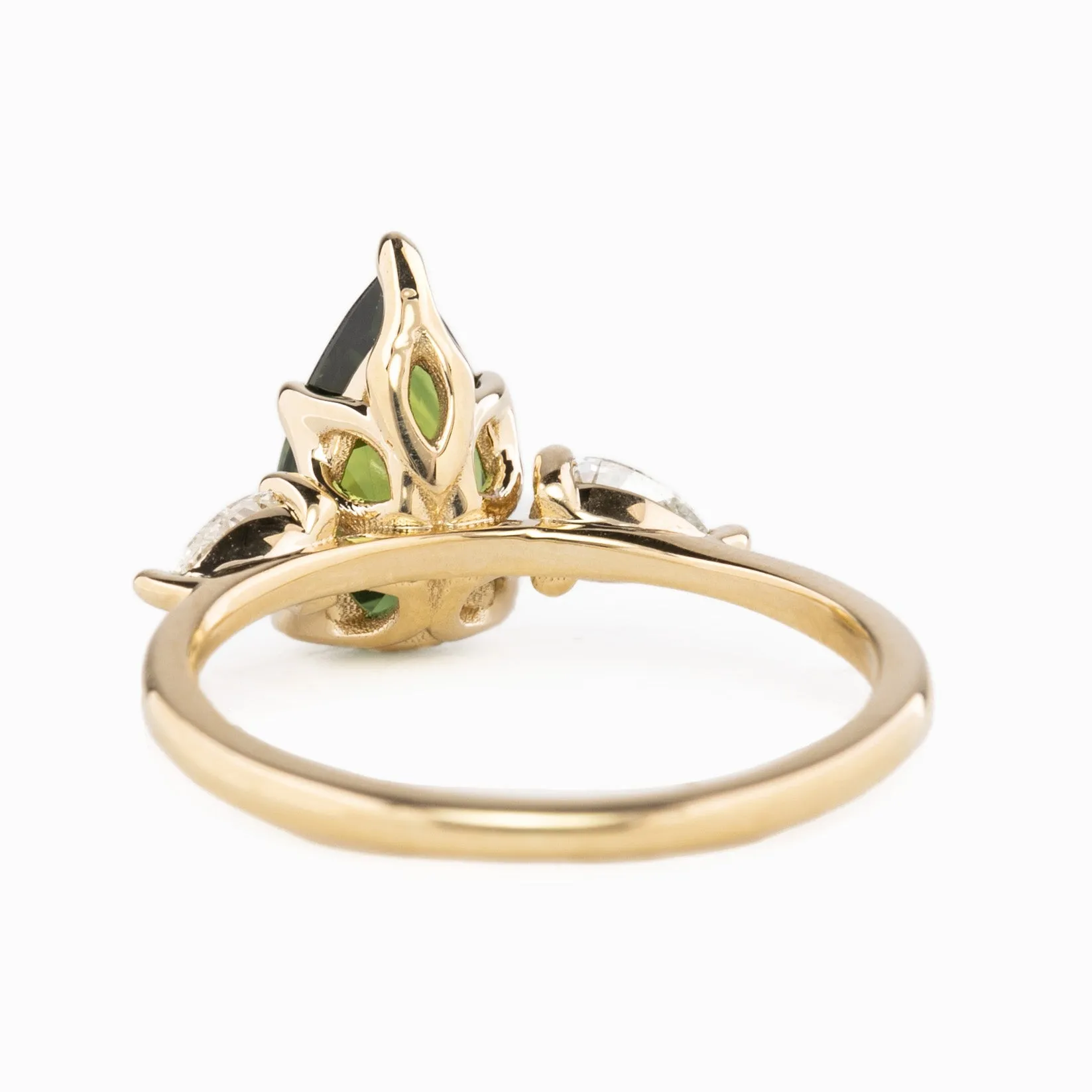 Claire Ring 2.02ct Green Queensland Sapphire, 14k Yellow Gold (One of a kind)