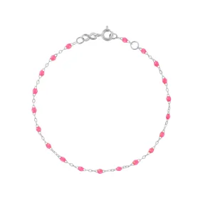 Classic Gigi Pink bracelet, White Gold, 7.5"