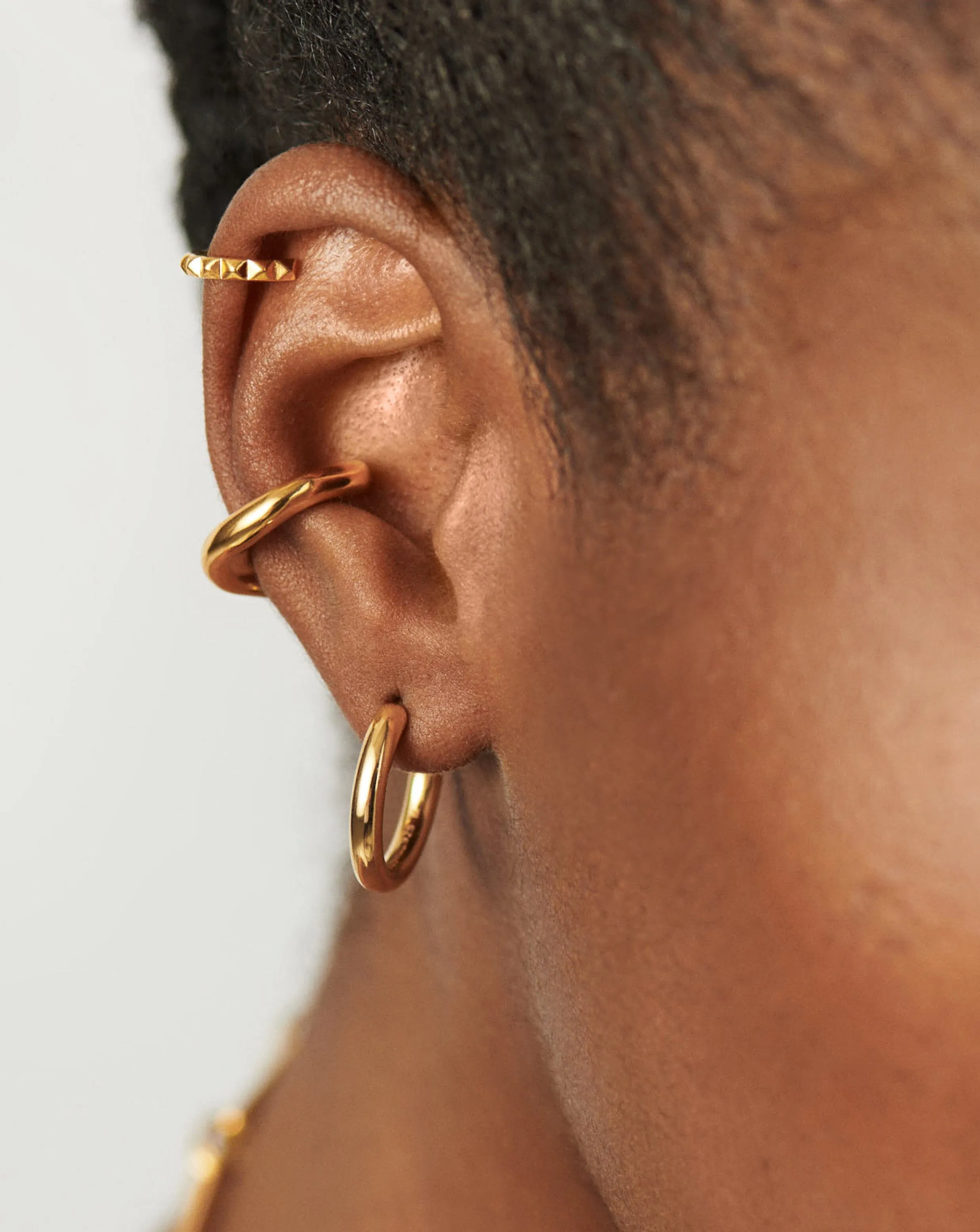 Classic Tunnel Medium Hoop Earrings | 18ct Gold Plated