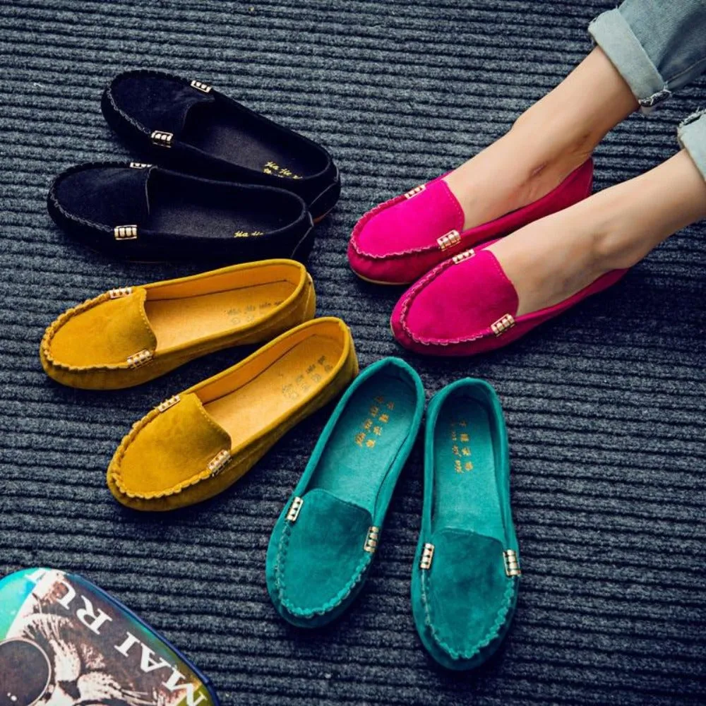 Comfortable Candy Color Slip on Loafers