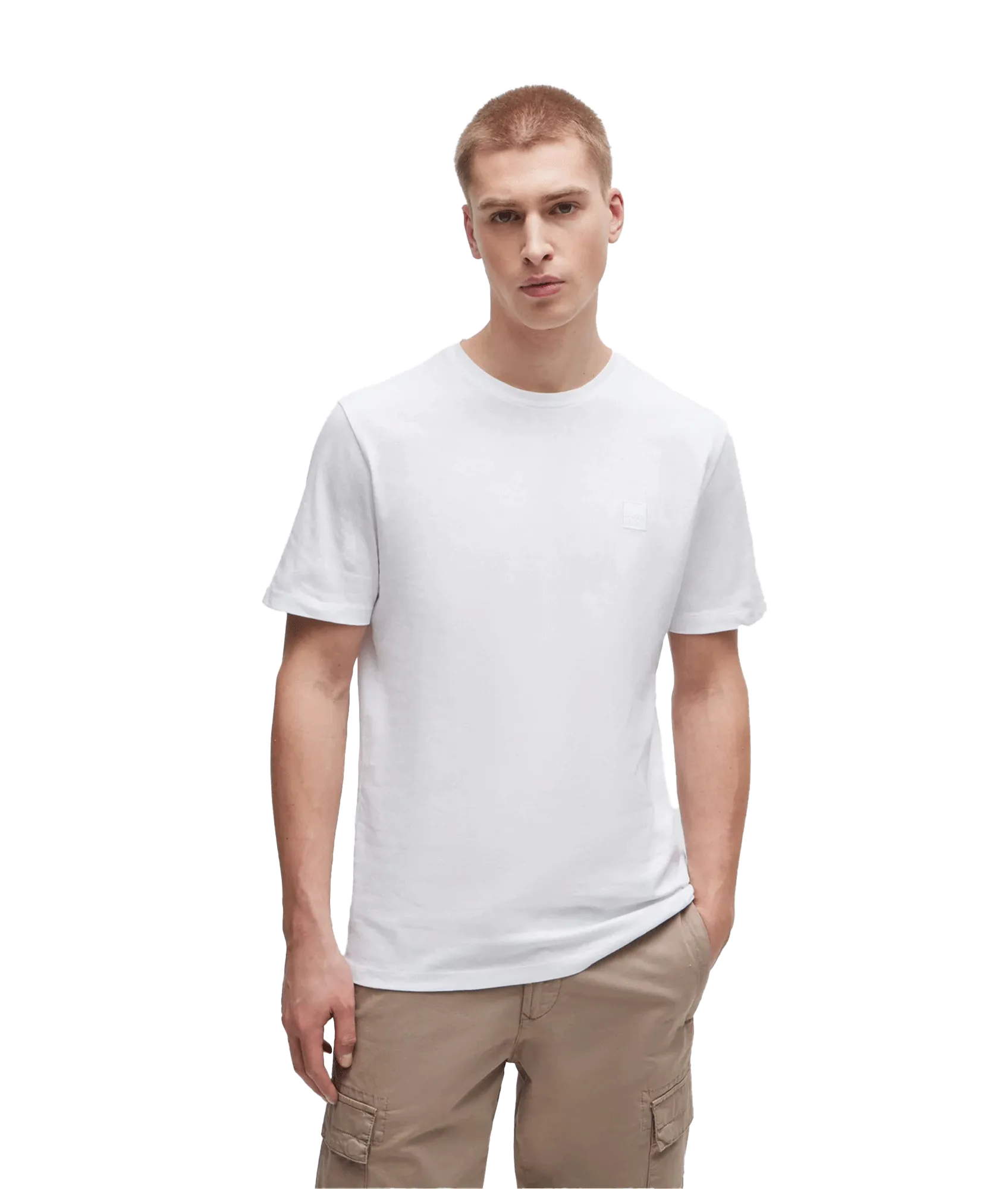 Cotton-jersey T-shirt With Logo Patch - White