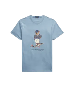 Custom Slim Fit Polo Bear Jersey T-Shirt - Blue