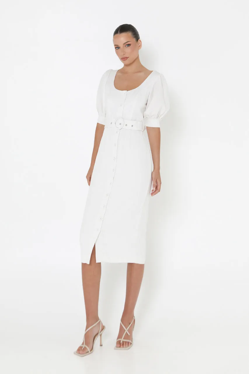 Darci Midi Dress | White