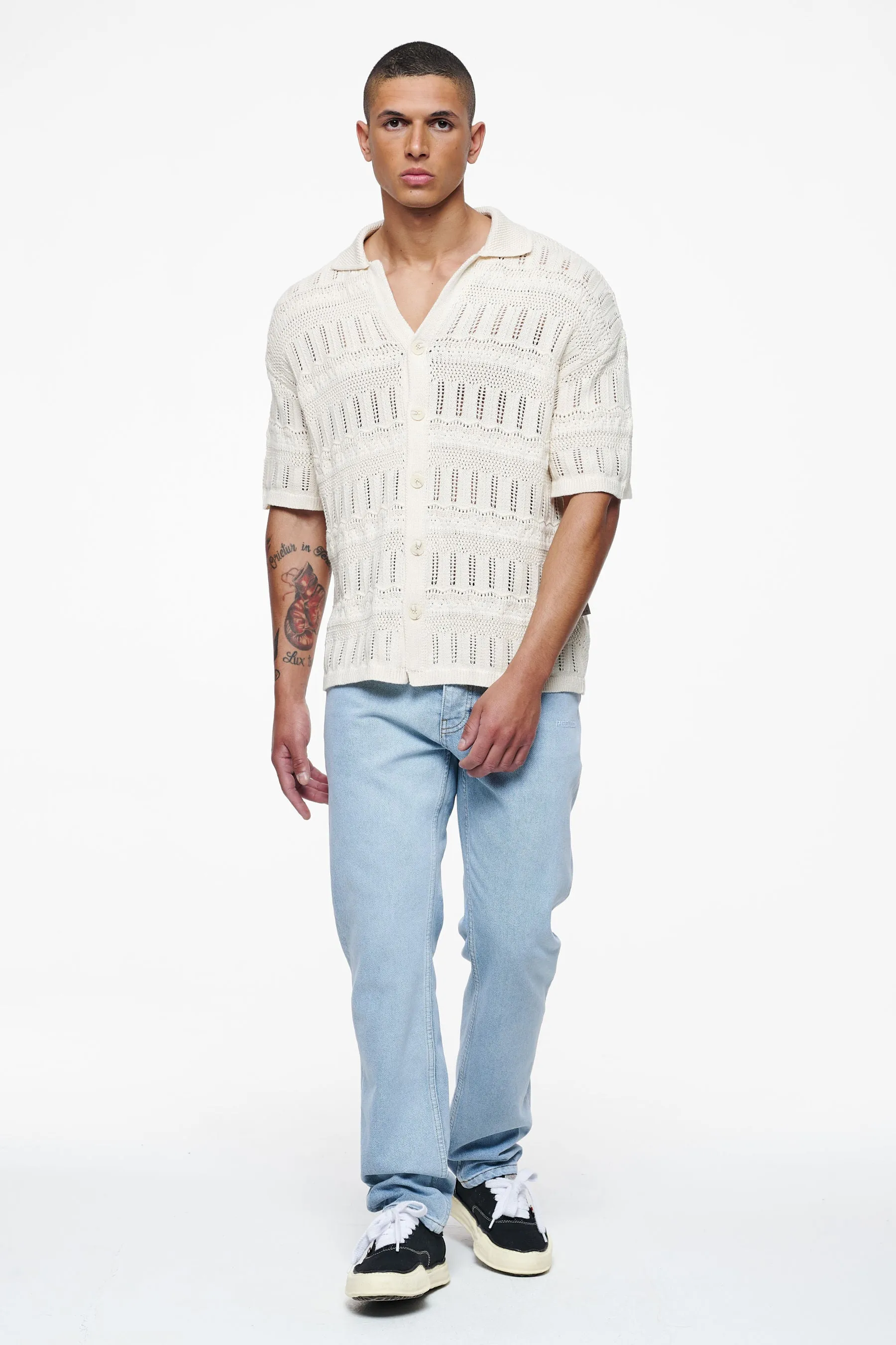 Degraves Crochet Shirt Unbleached