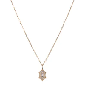 Diamond Baguette Shield Necklace