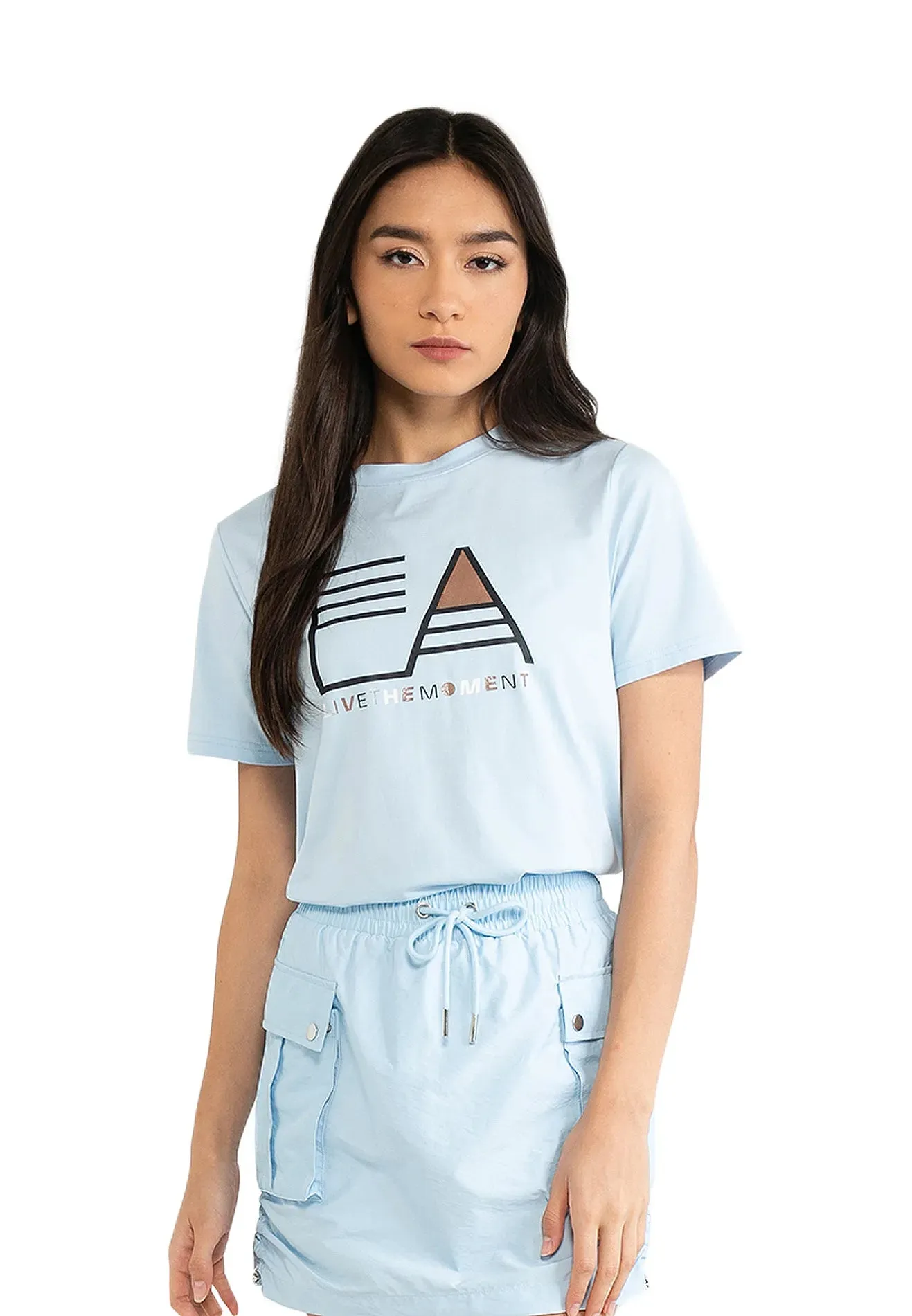 ELLE Active Live The Moment Logo Basic Tee