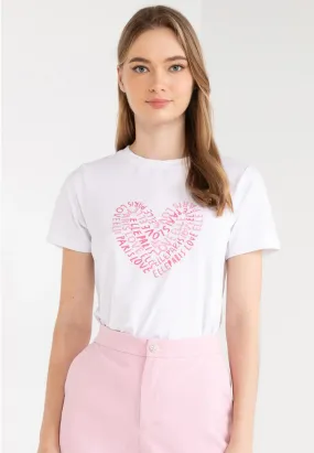 ELLE Leisure LOVE Graphic Printed Logo Basic Tee