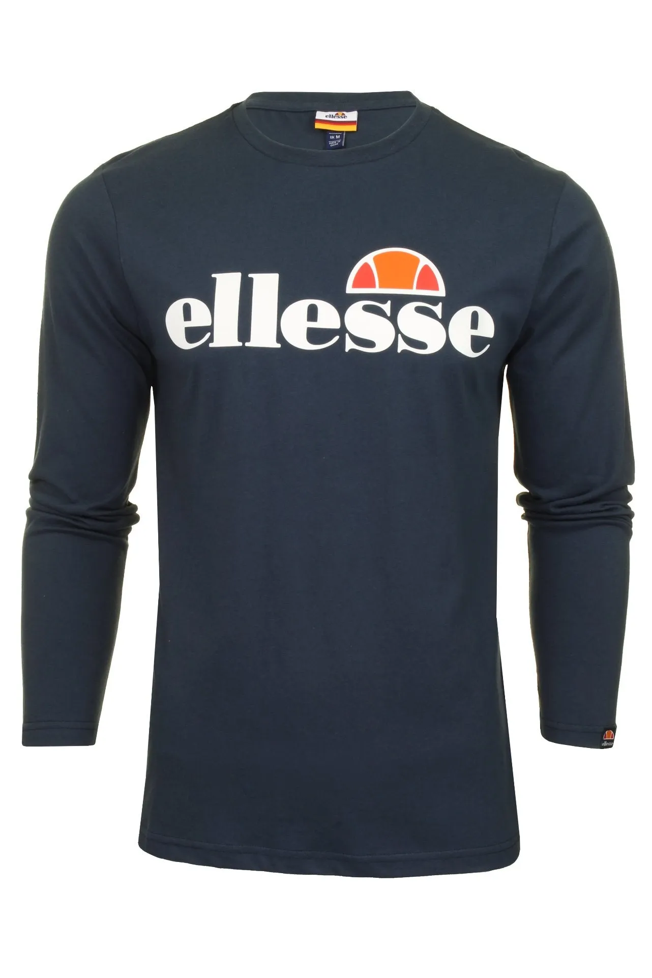 Ellesse Mens Logo Front Crew Neck T-Shirt 'GRAZIE' - Long Sleeved