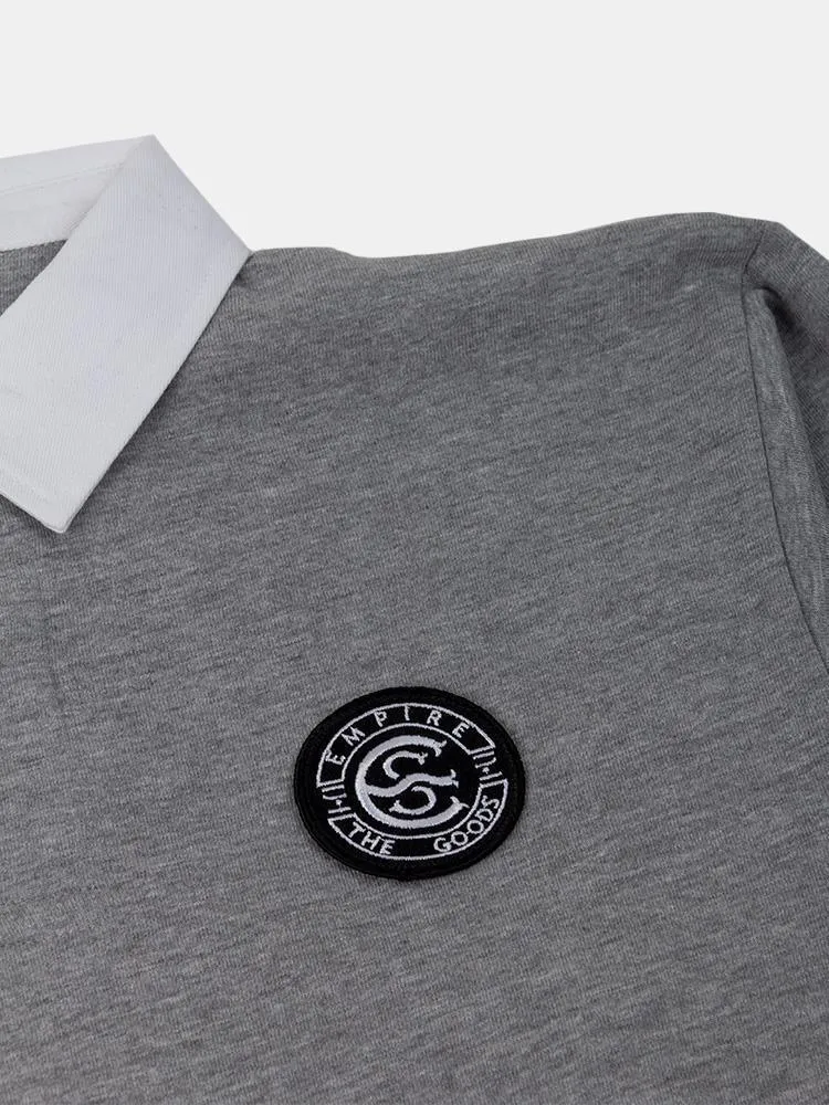 Empire Patch Crop Rugby Jersey - Grey / White