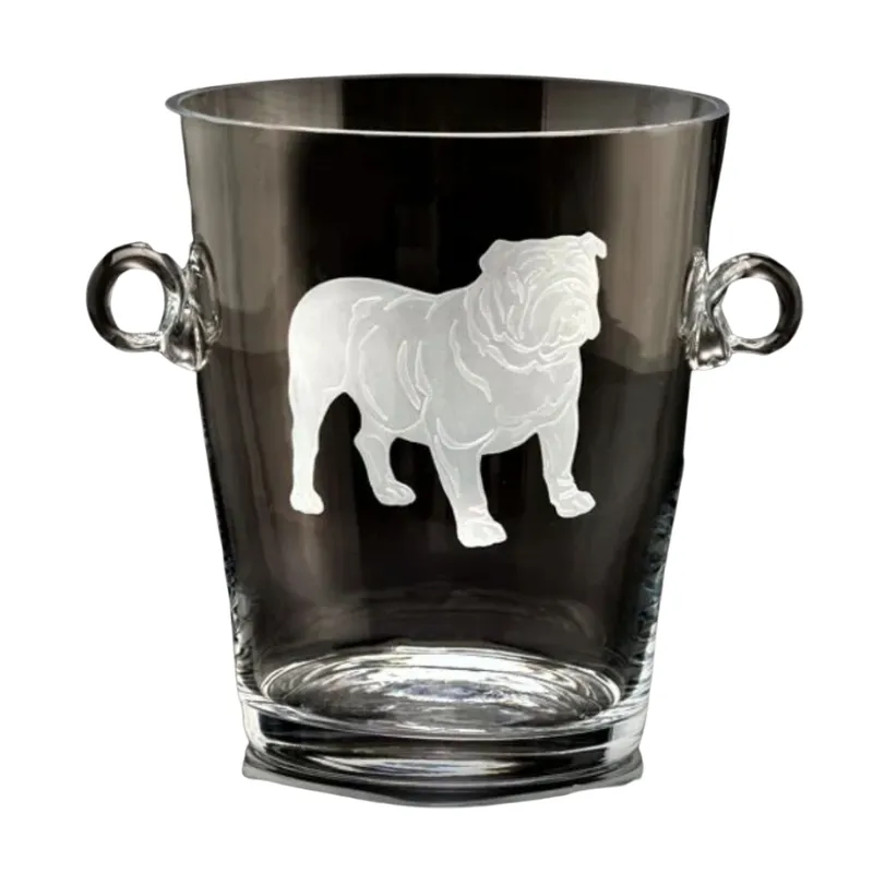 Etched Bulldog Ice Bucket