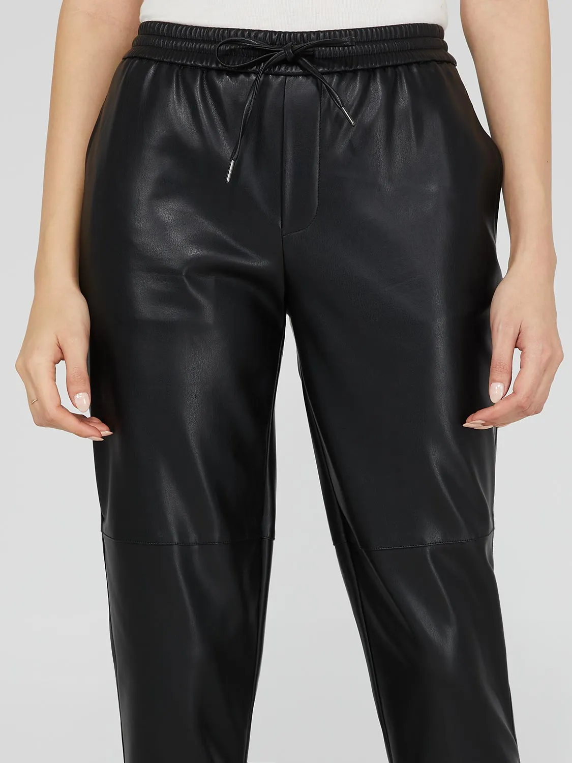 Faux Leather Joggers