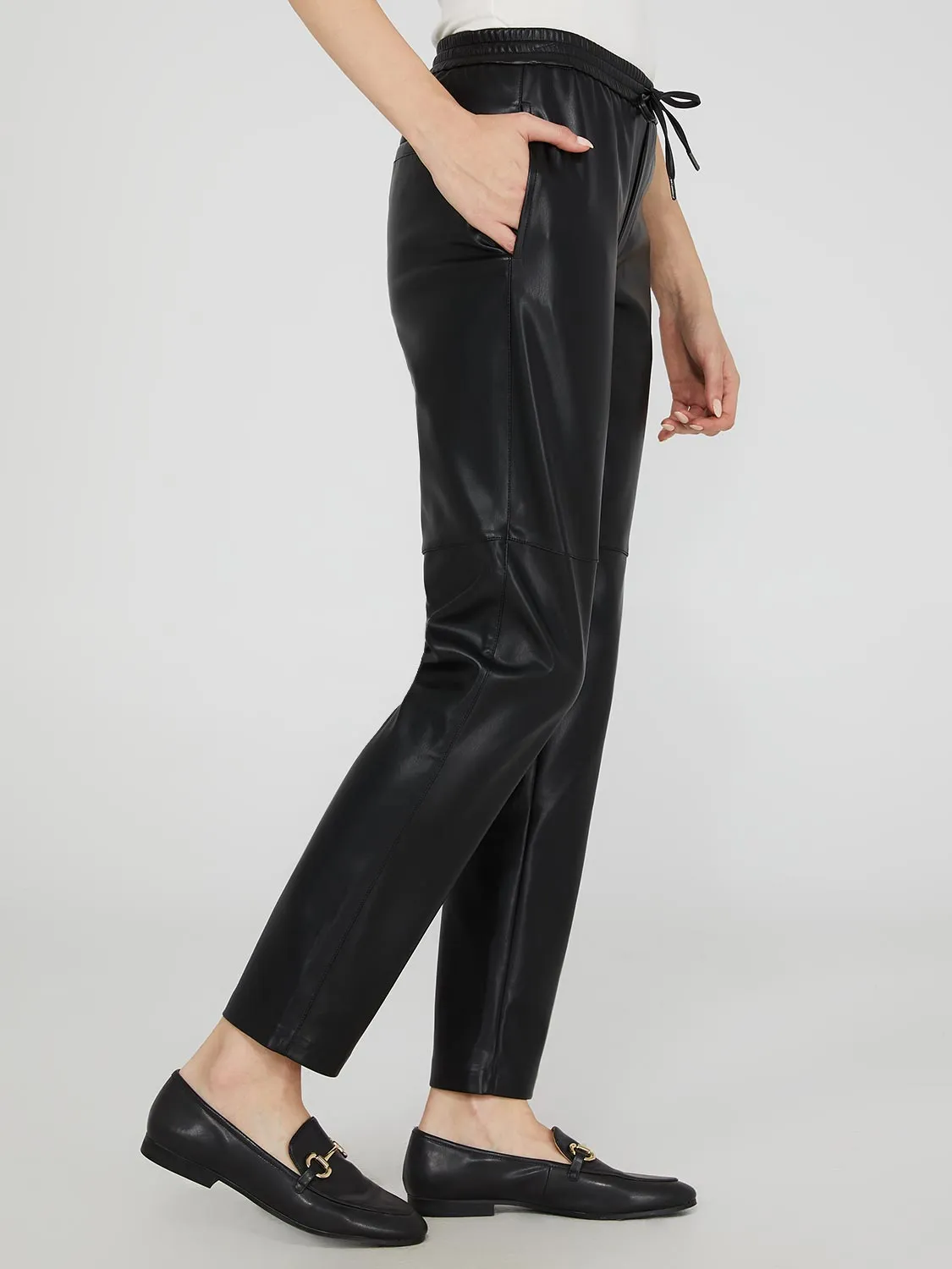 Faux Leather Joggers