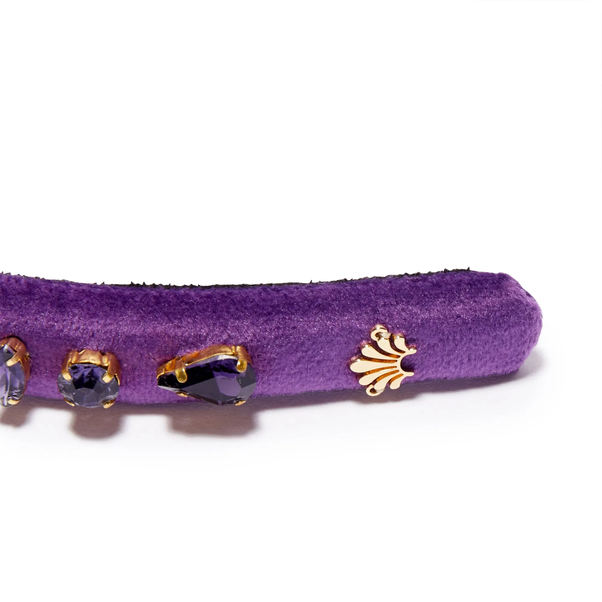 FEBRUARY AMETHYST CANDY JEWELED VELVET GIGI HEADBAND