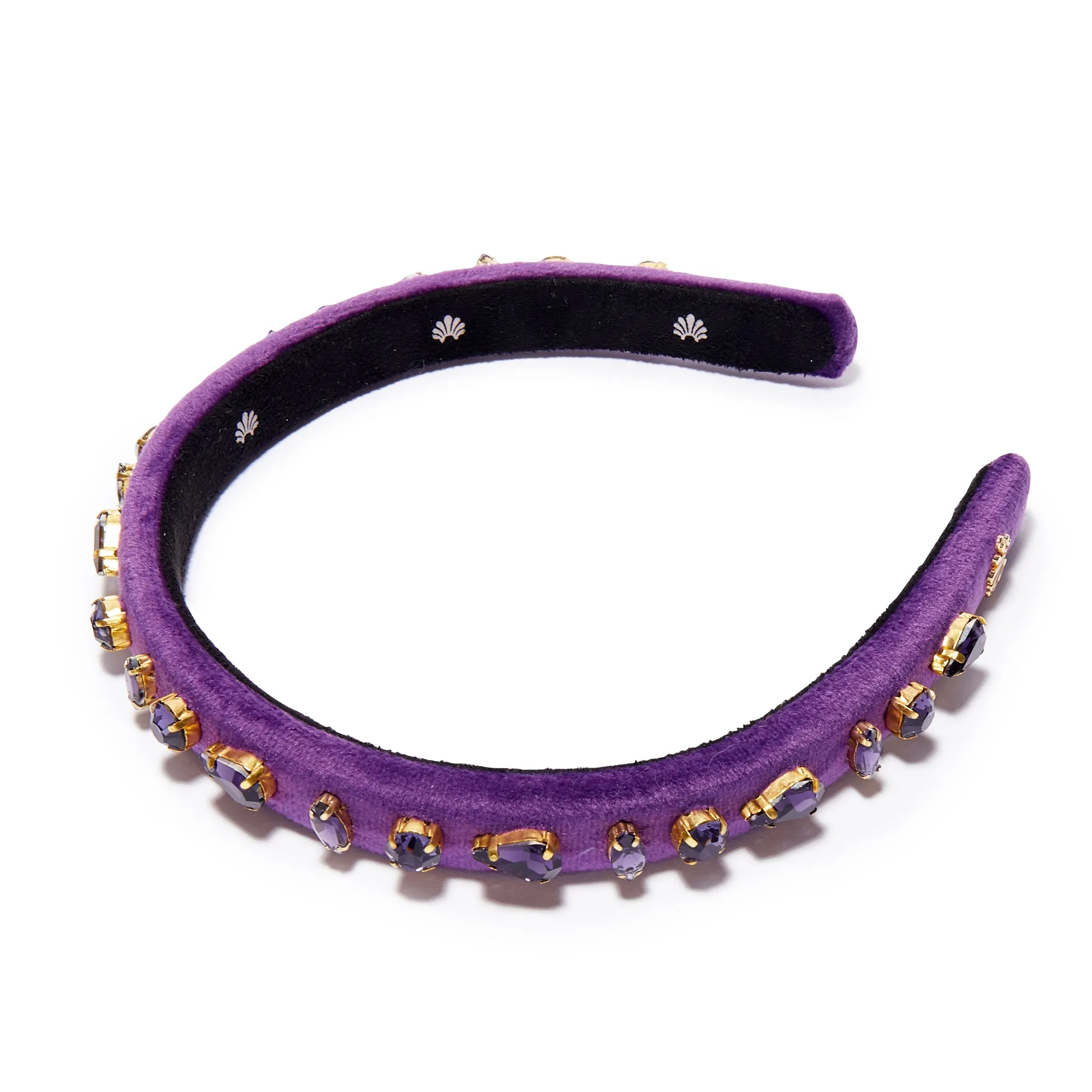 FEBRUARY AMETHYST CANDY JEWELED VELVET GIGI HEADBAND