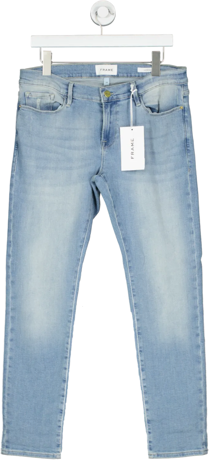 FRAME Blue Le Garcon Cropped Mid-rise Boyfriend Jeans Bnwt W27