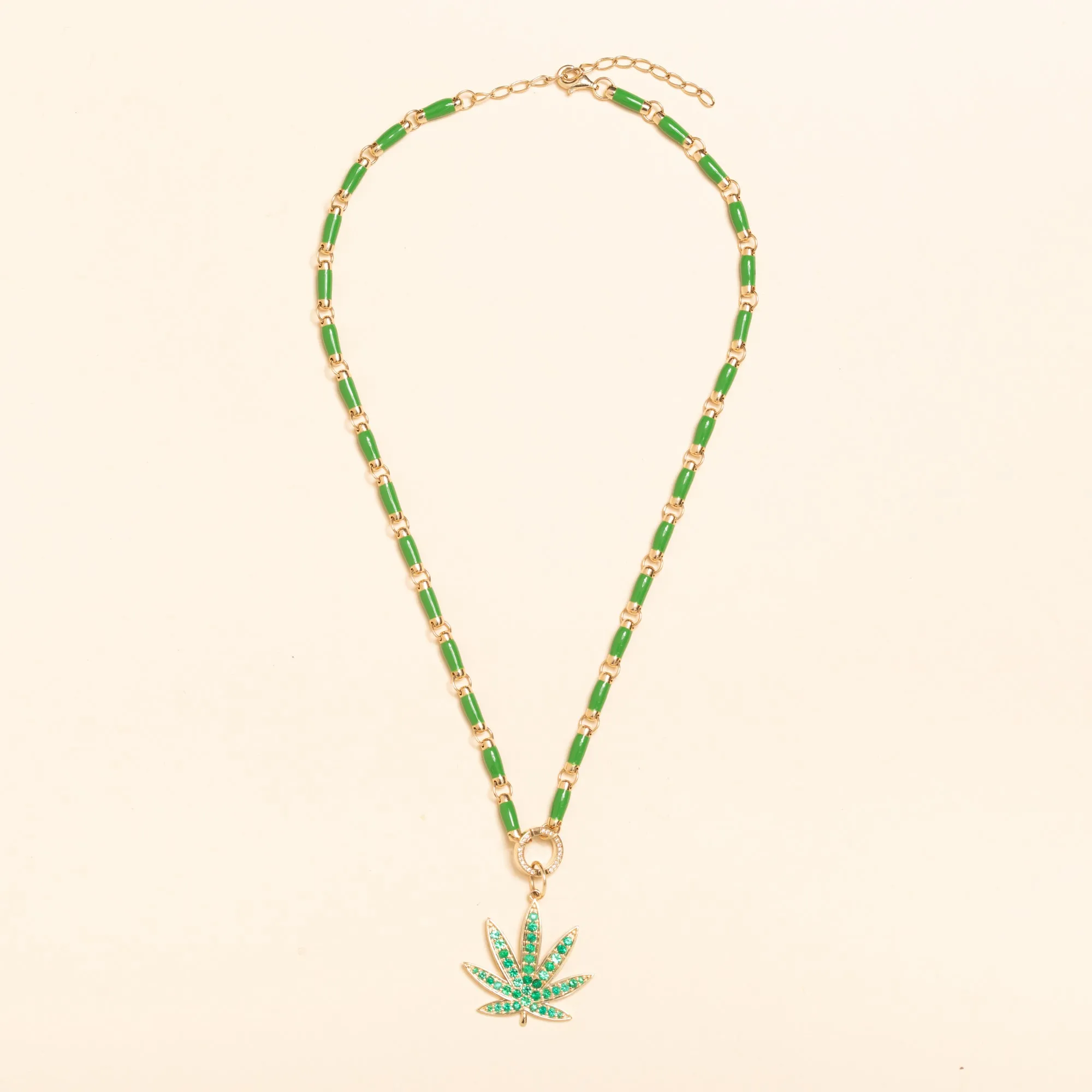 Gold and Emerald Colorado Flower Pendant