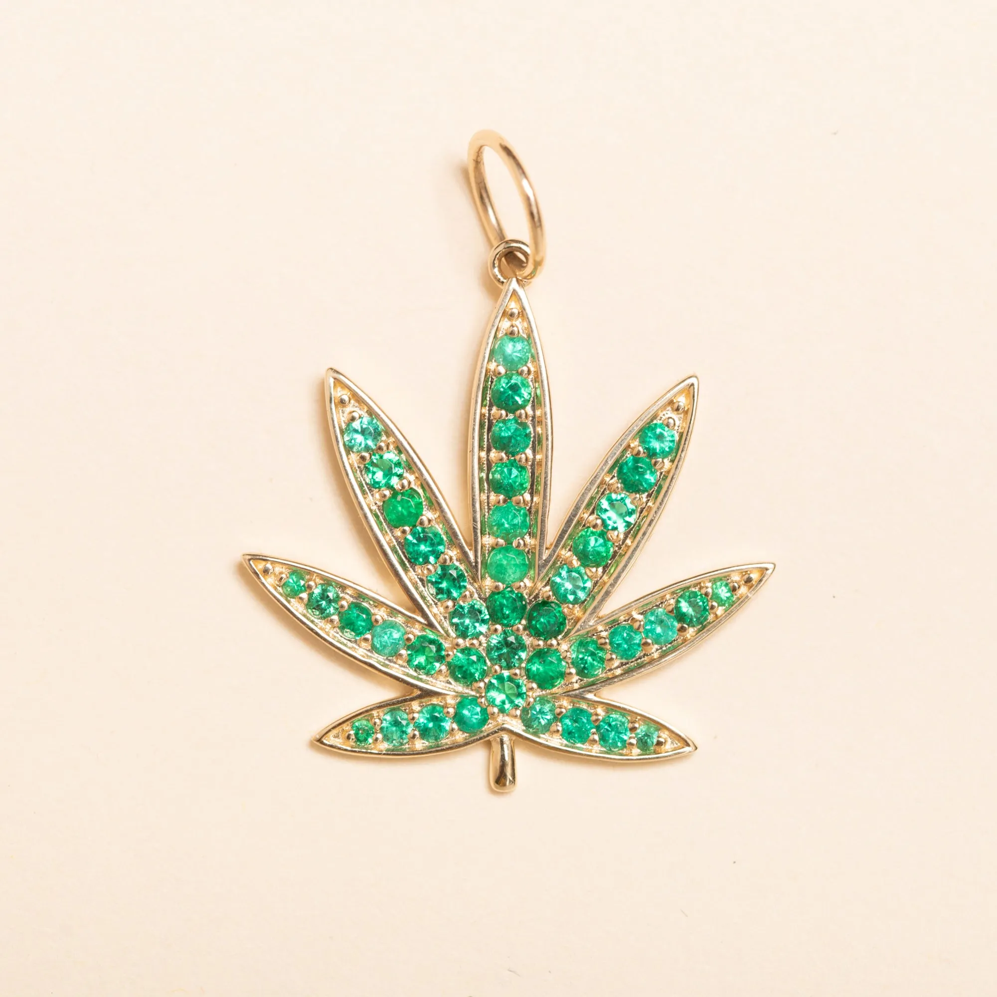 Gold and Emerald Colorado Flower Pendant