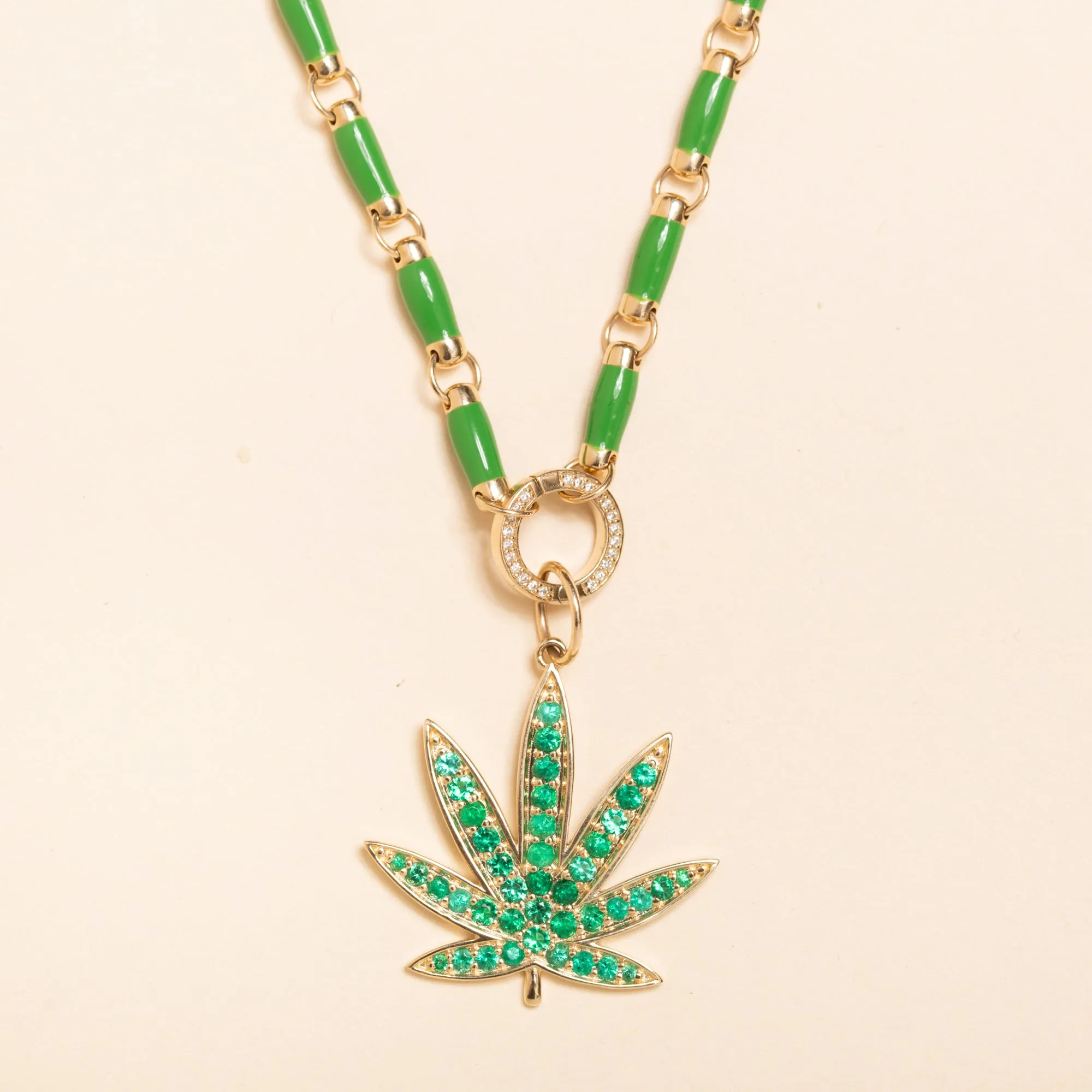 Gold and Emerald Colorado Flower Pendant