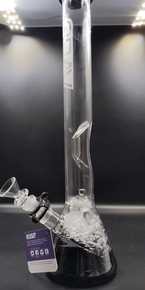 GRAV Large, Black Accent Beaker Base Water Pipe