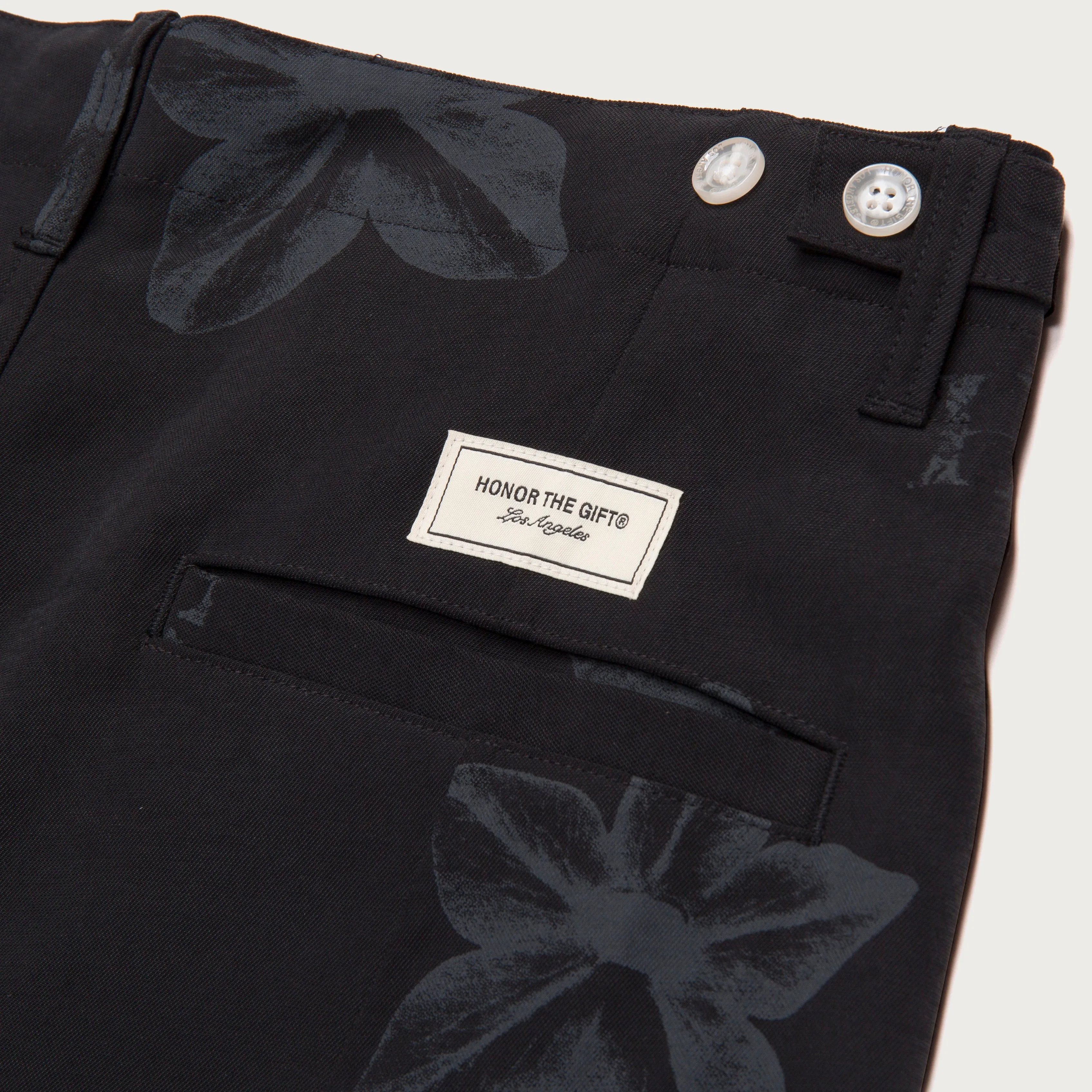 Honor The Gift Flower Canvas Short - Black