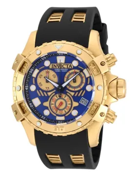 INVICTA Specialty Mens wAtch - Gold-Tone - Chronograph - Silicone - Blue Dial