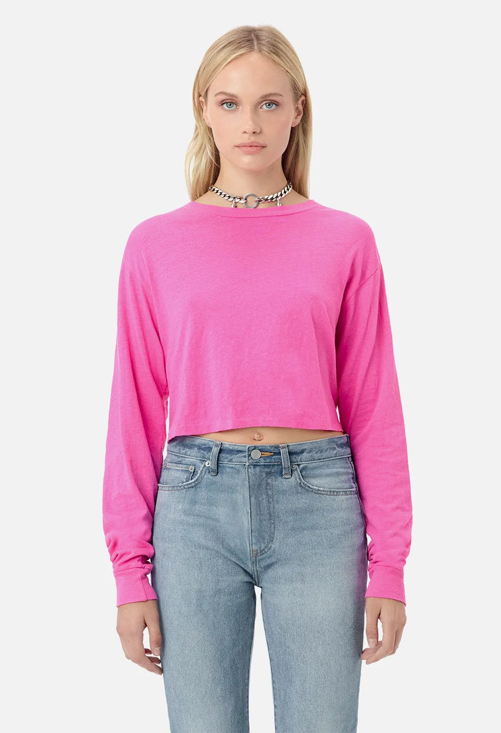 Jersey LS Cropped Tee / Highlighter