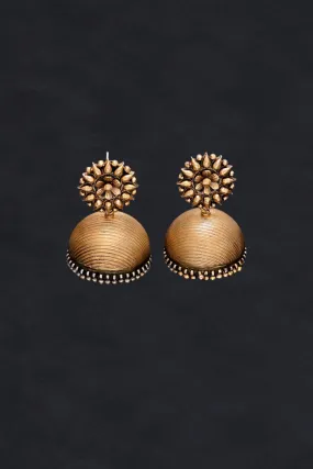 Jhumki With Flower Motif On Stud