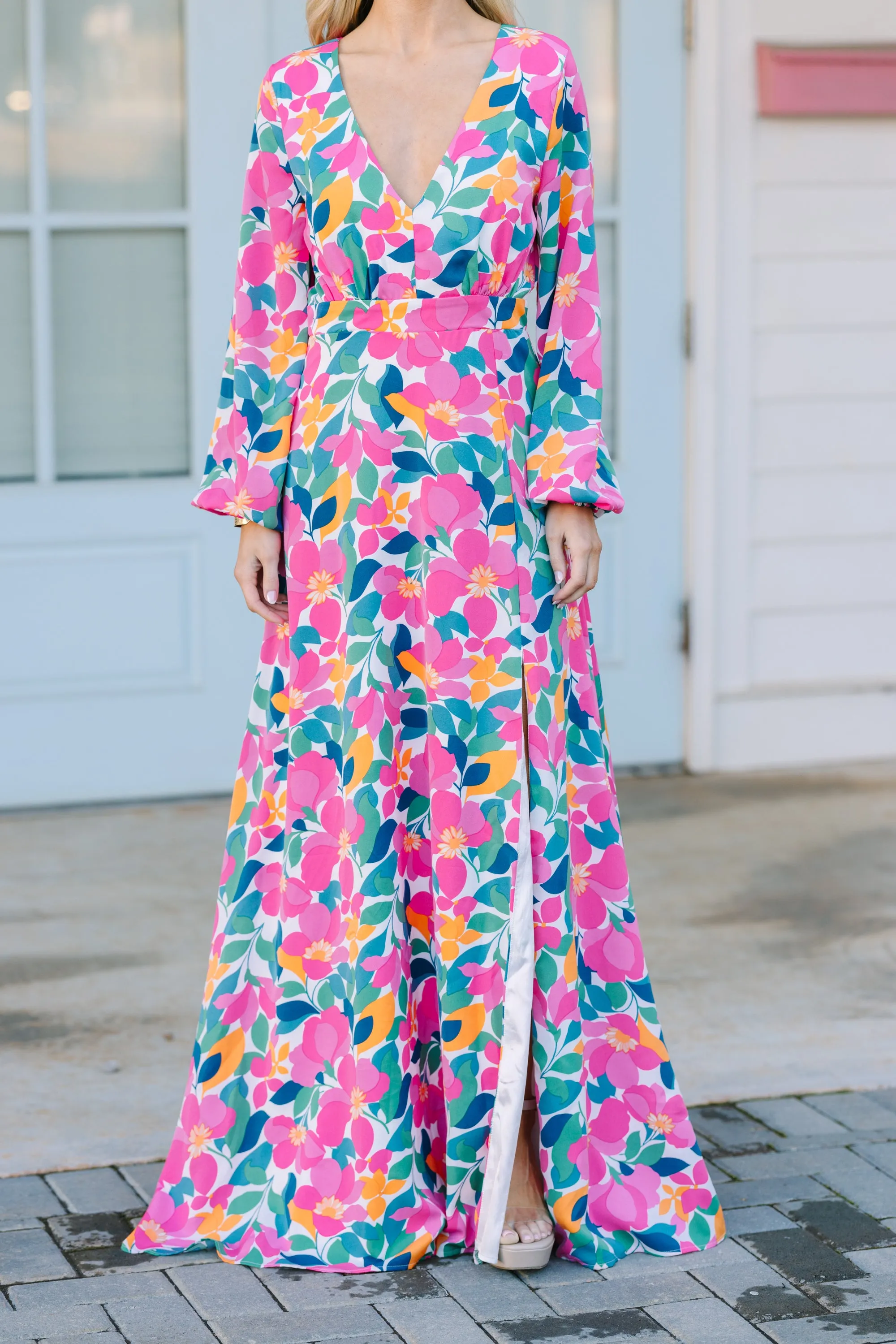 Just Feels Right Off White Floral Maxi Dress