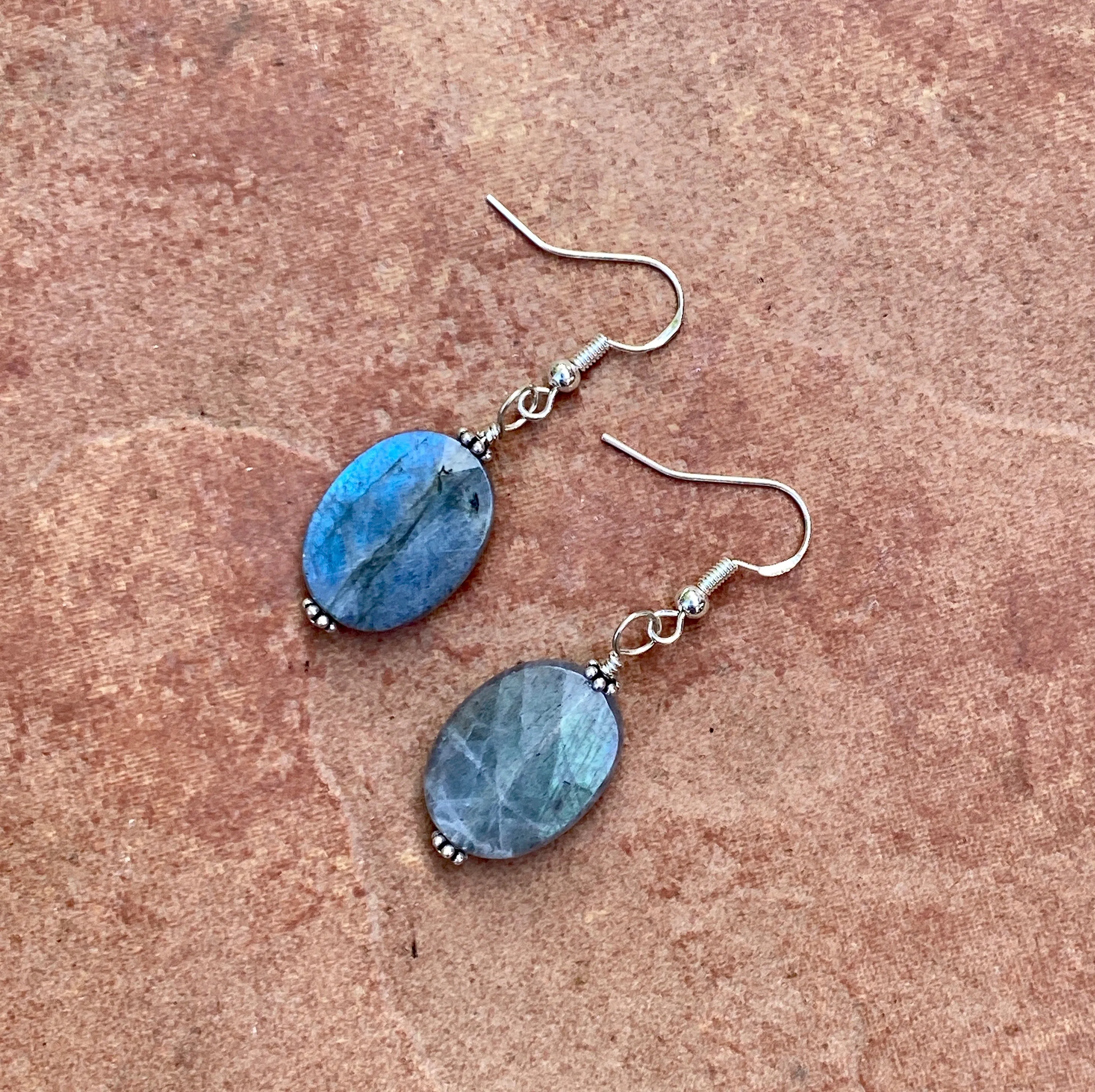 Labradorite Gemstone earrings with Sterling Silver