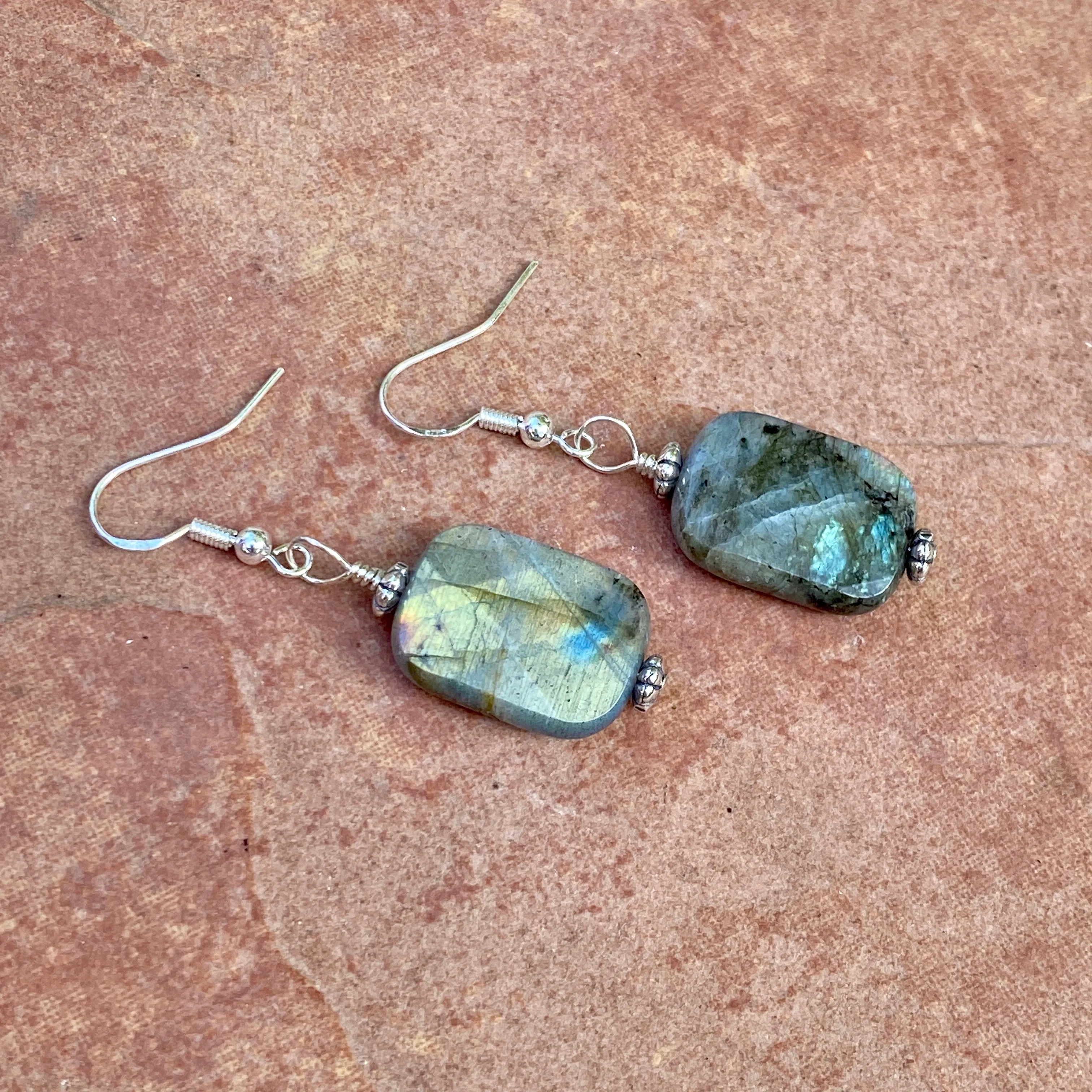 Labradorite Gemstone earrings with Sterling Silver