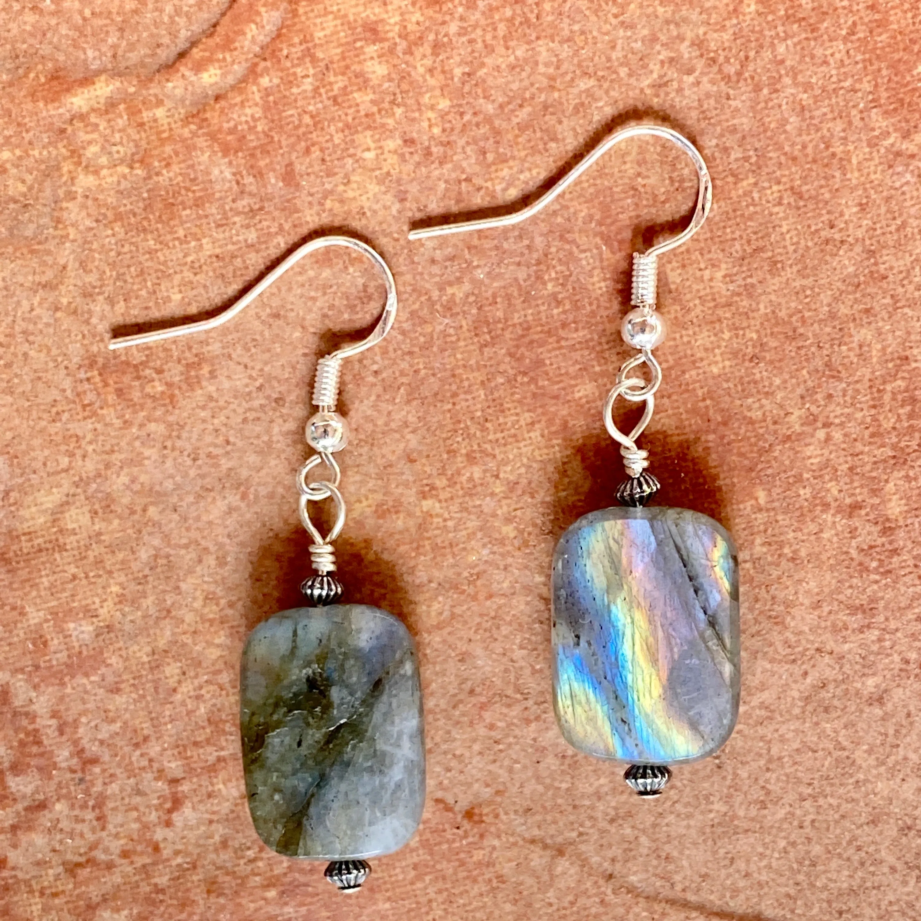 Labradorite Gemstone earrings with Sterling Silver