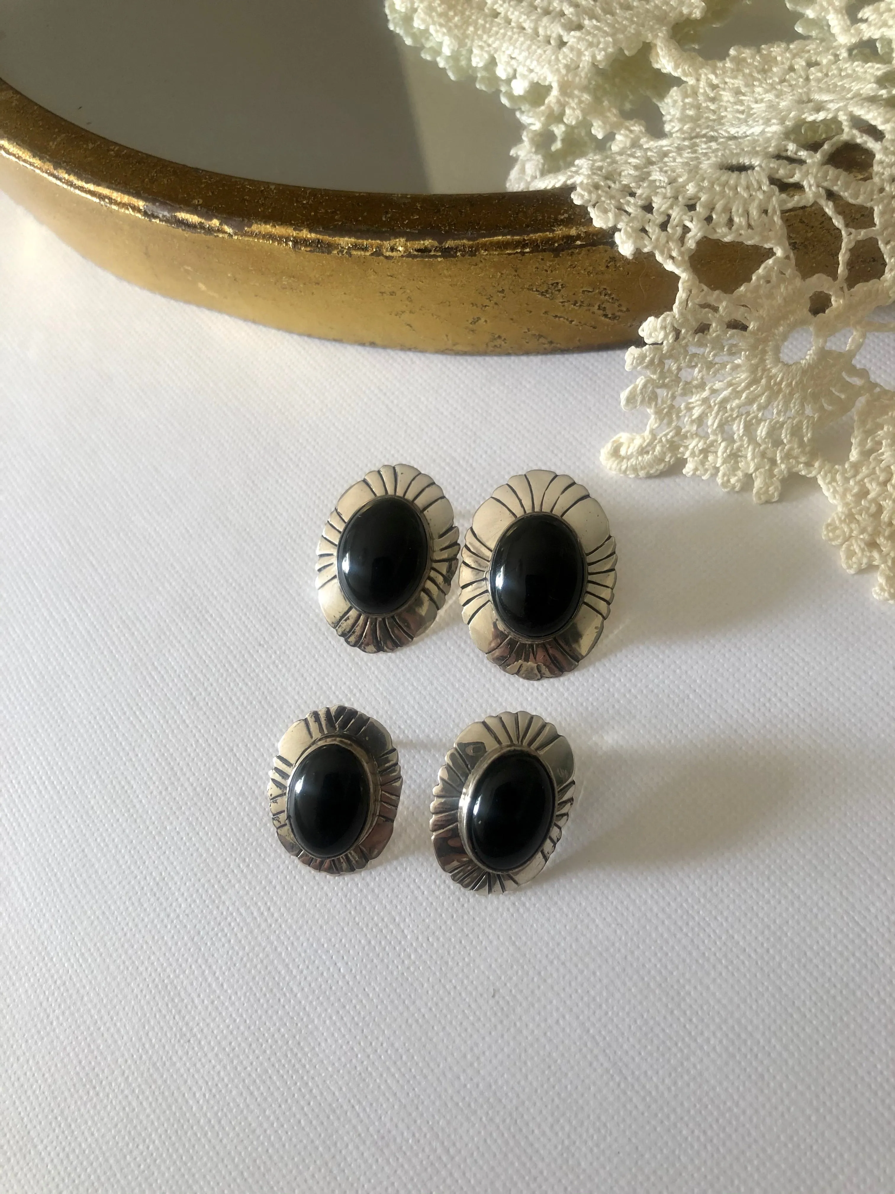 Large Black Onyx Studs