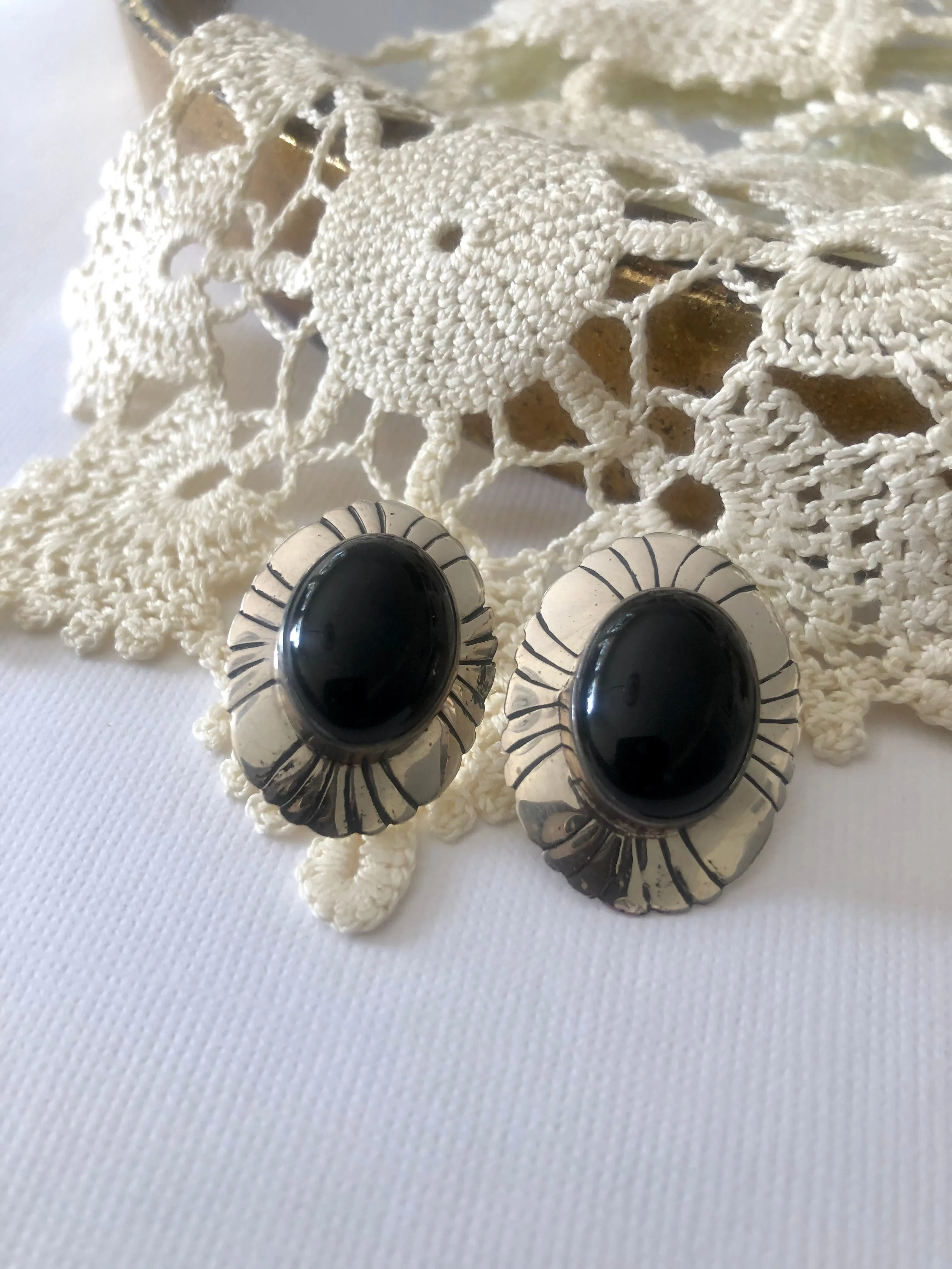 Large Black Onyx Studs