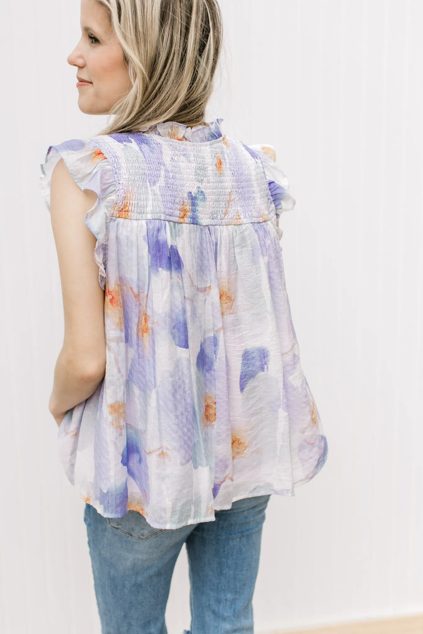 Lavender Watercolor Top