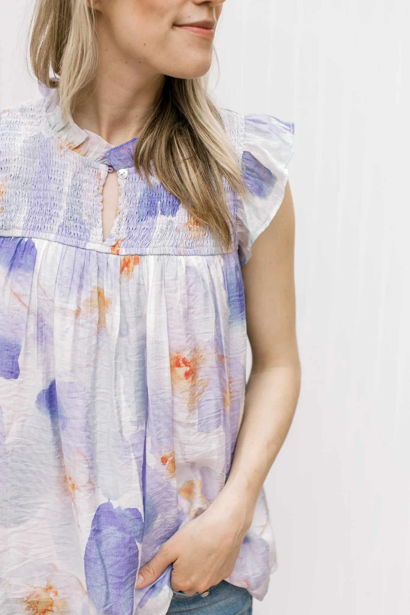 Lavender Watercolor Top