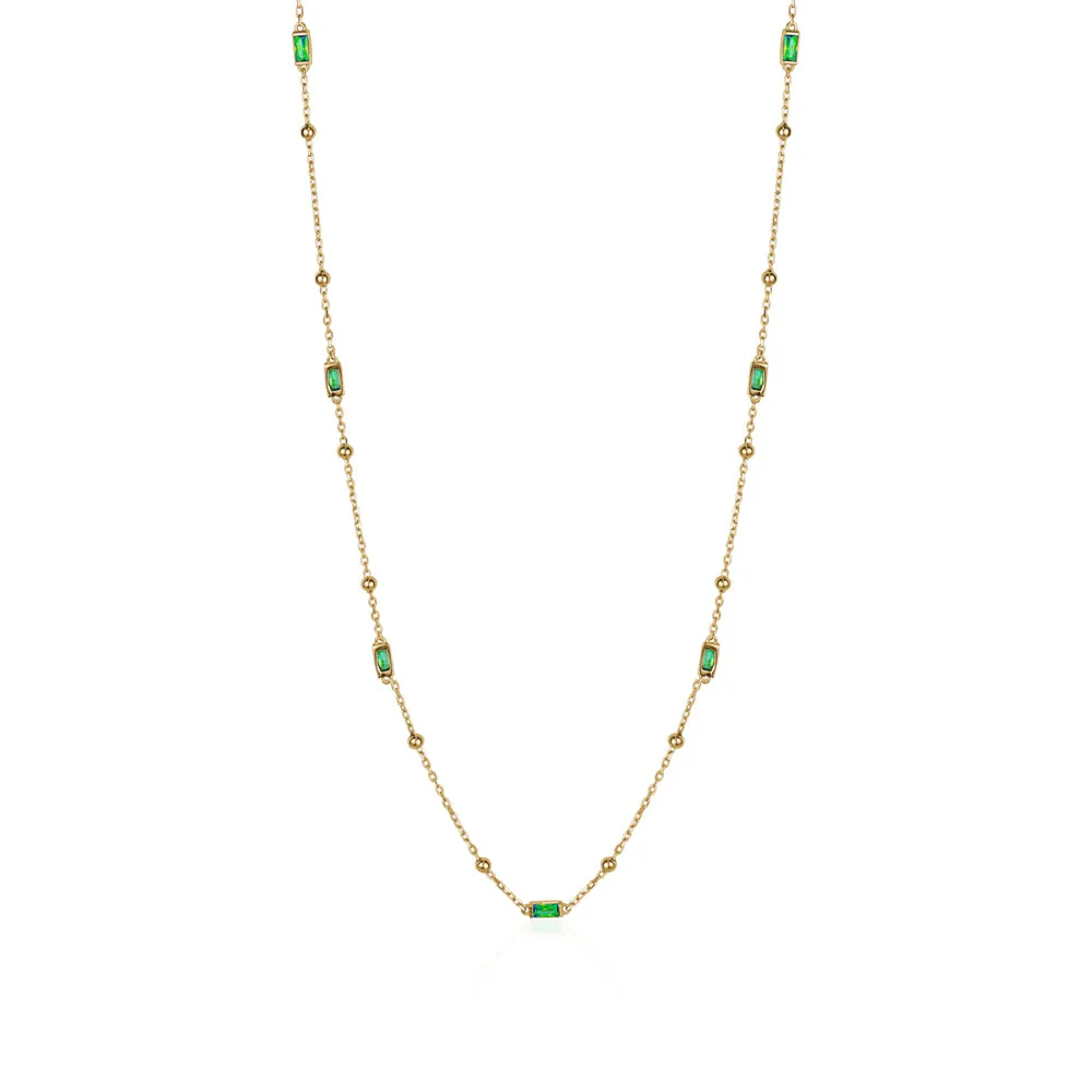 LAYERED CRYSTAL BAGUETTE NECKLACE