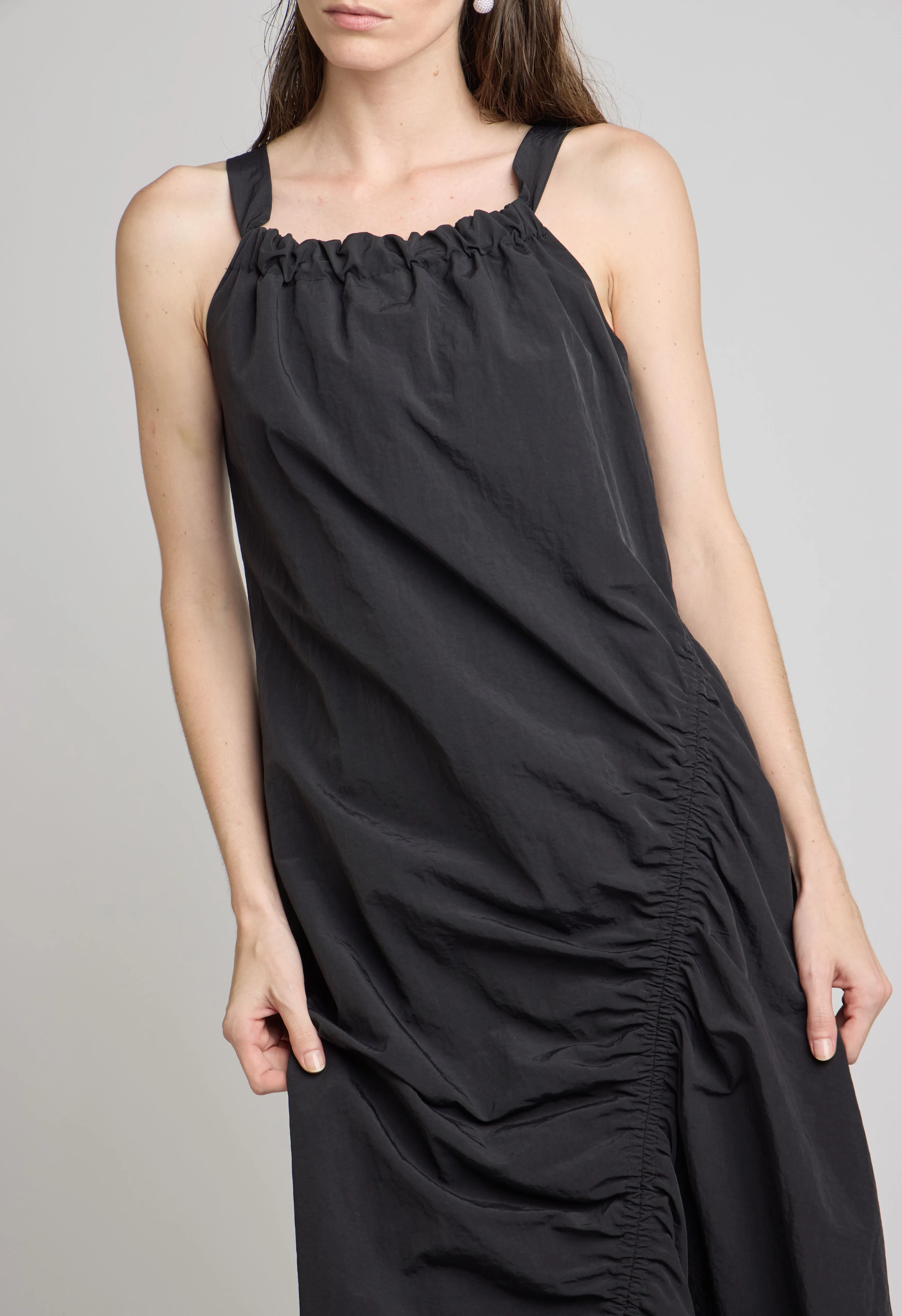 Long Parachute Dress In Black