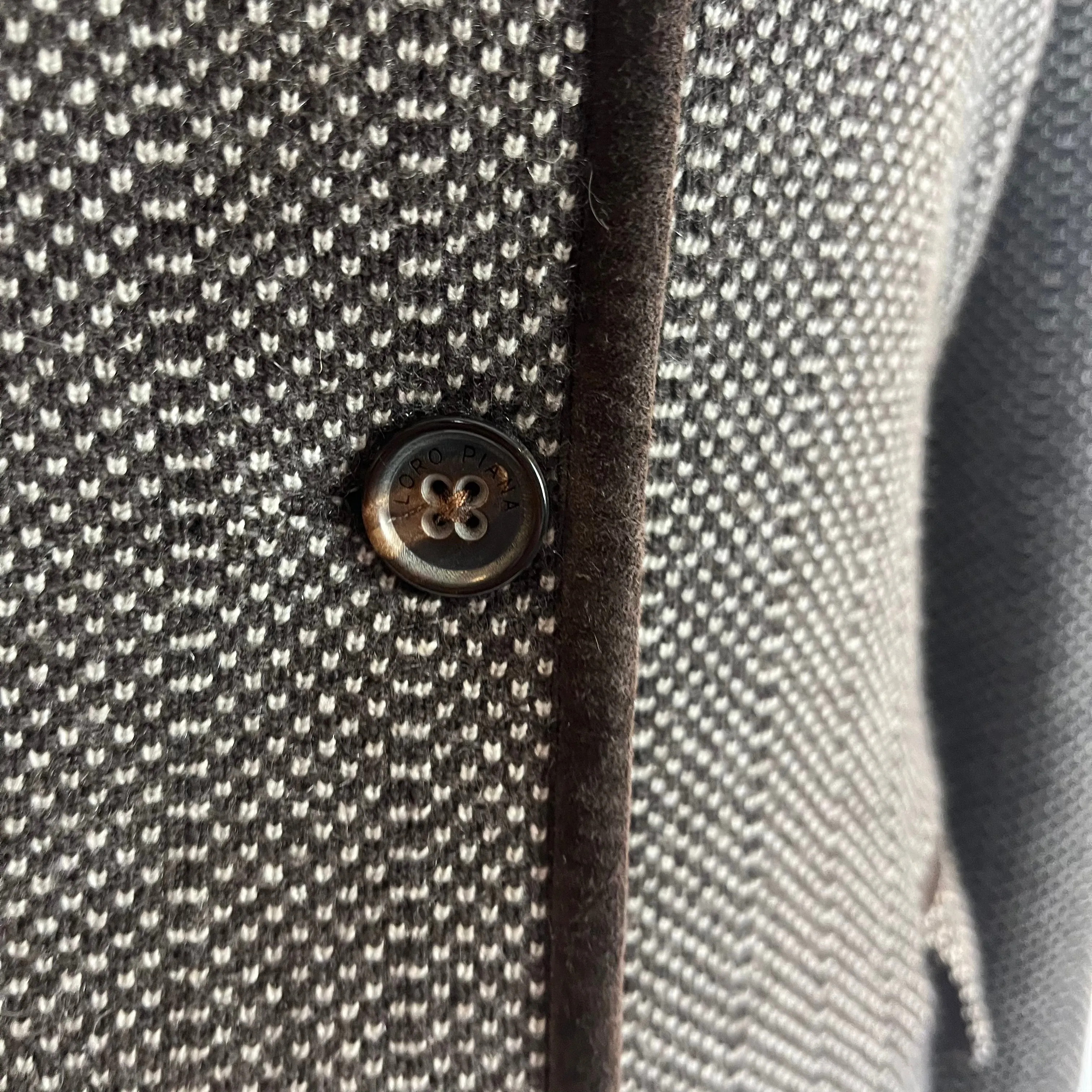 Loro Piana Brown & Ecru Knit Cashmere Jacket S